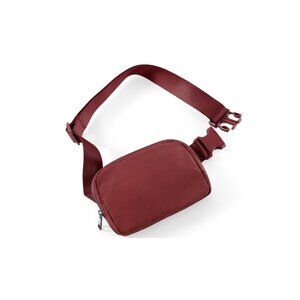 Unisex Mini Belt Bag with Adjustable Strap Small Fanny Pack in Wine Color